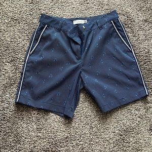 Lady Hagen Golf Shorts Navy Dotted Sailboat Print Nautical Trim Women’s 6
